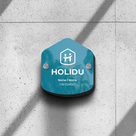 Holidu CIN Premium Schild (120 x 120 mm) mit Personalisierung